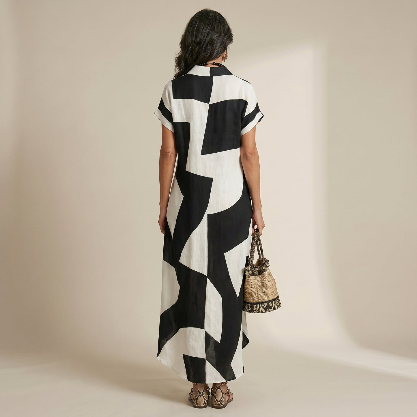 Vestido Camisero Lola – Estampado Geométrico